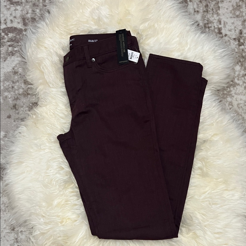 Banana Republic Men's Dark Red Slim Jeans